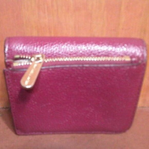 MK Burgundy Small Wallet, Baekgaard Pink Wallet and Coach White Black Wristlet - Picture 8 of 11